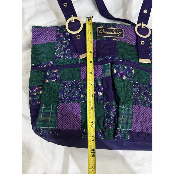 Donna Sharp Quilted Floral Patchwork Purple And Green Large Bag And Wallet - Picture 4 of 14